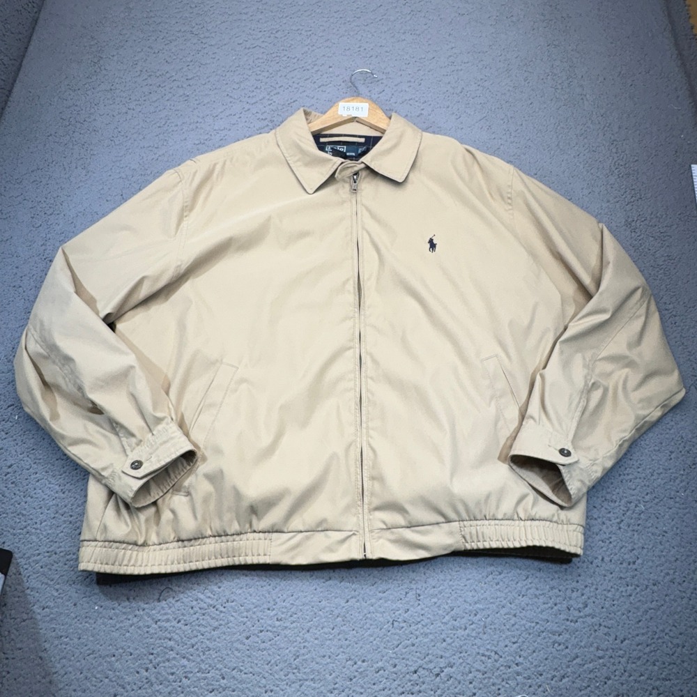 Polo Ralph Lauren Jacket Mens 2XB Tall Bomber Bi-Swing Full Zip Plaid Lined Pony